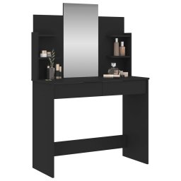 vidaXL Kaptafel met spiegel 96x39x142 cm zwart