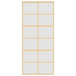 vidaXL Schuifdeur 90x205 cm mat ESG-glas en aluminium goudkleurig