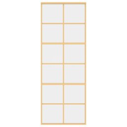 vidaXL Schuifdeur 76x205 cm helder ESG-glas en aluminium goudkleurig