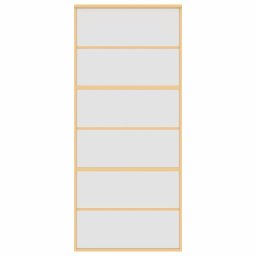 vidaXL Schuifdeur 90x205 cm mat ESG-glas en aluminium goudkleurig