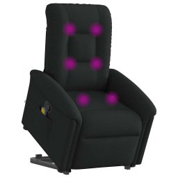vidaXL Sta-op-massagestoel verstelbaar stof zwart