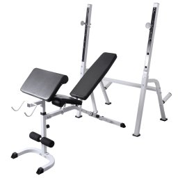 vidaXL Trainingsbank met gewichtenrek en halterset 90 kg