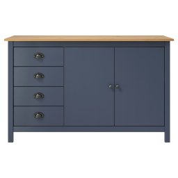 vidaXL Dressoir Hill 130x40x80 cm massief grenenhout grijs