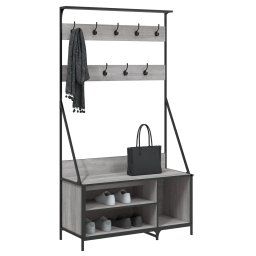 vidaXL Kledingrek met schoenenrek 100x41x184 cm grijs sonoma