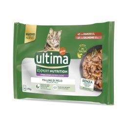 Ultima Cat Expert Nutrition Haarbal Rund & Zalm - 4 x 70 g
