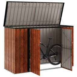 vidaXL Tuinopslagdoos Bruin 214 x 82 x 132 cm Staal