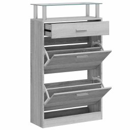 vidaXL Schoenenkast 63x24x104 cm bewerkt hout grijs sonoma eikenkleur