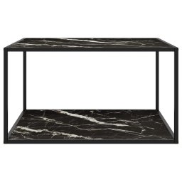 vidaXL Salontafel met zwart marmerglas 90x90x50 cm zwart