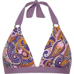 Cyell - Maat 38D - PRETTY PAISLEY Bikinitop Halter Voorgevormd Dames