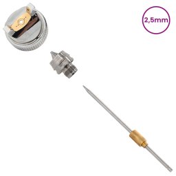vidaXL HVLP Spuitpistool Mondstuk 2,5 mm Mondstuk zilver