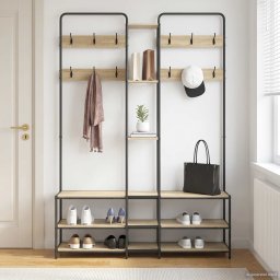 vidaXL Kapstok met schoenenbank Sonoma Eiken 143 x 30 x 199,5 cm