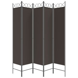 vidaXL Kamerscherm met 5 panelen 200x200 cm stof bruin