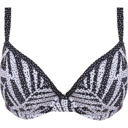 Freya Maat 80F - GEMINI PALM UW Moulded Plunge Bikini Top - MONOCHROME - Vrouwen