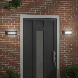 vidaXL Buiten Wandlamp 2 st Zwart 32 x 10 x 10 cm
