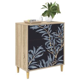 vidaXL Ladekast DOKKUM Blauw varenmotief 66 x 36,5 x 75 cm Sonoma