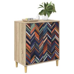 vidaXL Ladekast OMMEN Geometrische print 66 x 36,5 x 75 cm Sonoma