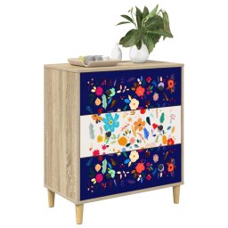 vidaXL Ladekast MAINZ Bloemenprint 66 x 36,5 x 75 cm Bewerkt hout