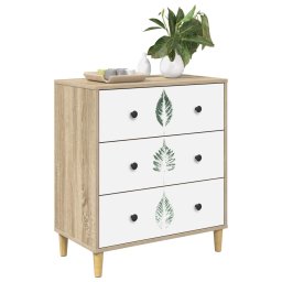 vidaXL Ladekast HANAU Groene bladerenprint 66 x 36,5 x 75 cm Sonoma