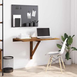 vidaXL Wandtafel inklapbaar 100x60x56 cm bewerkt hout gerookt eiken