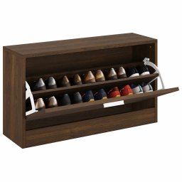 vidaXL Schoenenbank 80x24x45 cm bewerkt hout bruin eikenkleur
