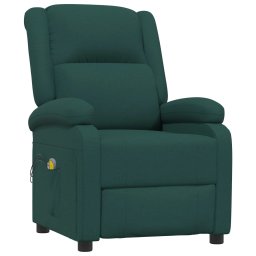vidaXL Massagestoel elektrisch verstelbaar stof donkergroen