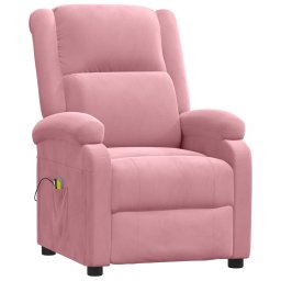 vidaXL Massagestoel elektrisch fluweel roze