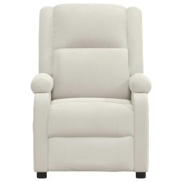 vidaXL Massagestoel fluweel crèmekleurig