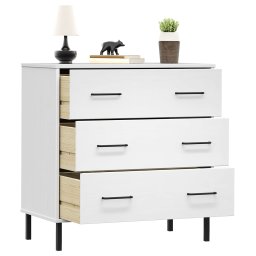 vidaXL Dressoir met 3 lades OSLO 77x40x79,5 cm massief hout wit