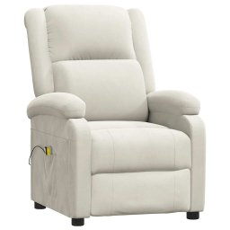 vidaXL Massagestoel elektrisch fluweel crèmekleurig