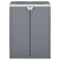 vidaXL Vuilnisbak met 2 deuren 65x45x88 cm PP grijs