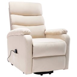 vidaXL Sta-op-massagestoel stof crèmekleurig