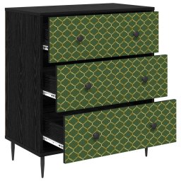 vidaXL Ladekast GELEEN Groen geometrisch patroon 66 x 36,5 x 76 cm