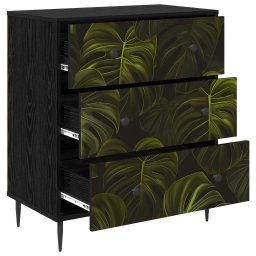 vidaXL Ladekast ELBURG Palmbladprint 66 x 36,5 x 76 cm Bewerkt hout