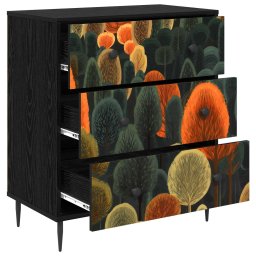 vidaXL Ladekast ZAANDAM Bosprint 66 x 36,5 x 76 cm Bewerkt hout