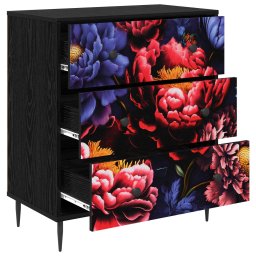 vidaXL Ladekast KIEL Donker pioenroosprint 66 x 36,5 x 76 cm
