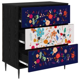 vidaXL Ladekast MAINZ Bloemenprint 66 x 36,5 x 76 cm Bewerkt hout