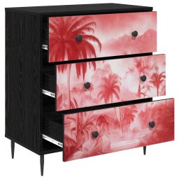 vidaXL Ladekast AACHEN Roze palmbomenprint 66 x 36,5 x 76 cm