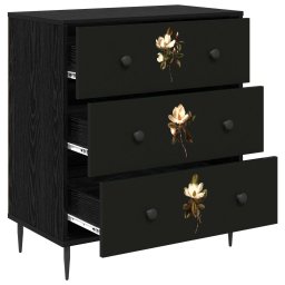 vidaXL Ladekast BREMEN Magnolia print 66 x 36,5 x 76 cm Bewerkt hout