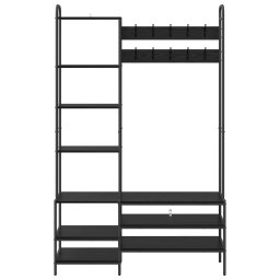 vidaXL Kapstok met schoenenbank Zwart eiken 120,5 x 34 x 190 cm