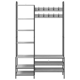 vidaXL Kapstok met schoenenbank Grijs Sonoma 120,5 x 34 x 190 cm