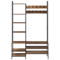 vidaXL Kapstok met schoenenbank Oud hout 120,5 x 34 x 190 cm