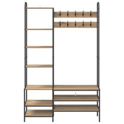 vidaXL Kapstok met schoenenbank Artisanaal eiken 120,5 x 34 x 190 cm