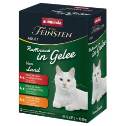 12x85g Mixpakket Variëteiten van het Land (3 soorten) animonda vom Feinsten Adult Raffinesse in Gelei nat kattenvoer