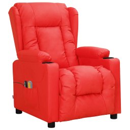 vidaXL Massagestoel elektrisch kunstleer rood