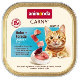Voordeelpakket: 64x85g animonda Carny Adult Kip & Forel nat kattenvoer