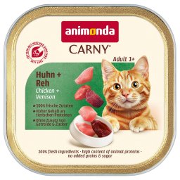 Voordeelpakket: 64x85g animonda Carny Adult Kip & Hert nat kattenvoer
