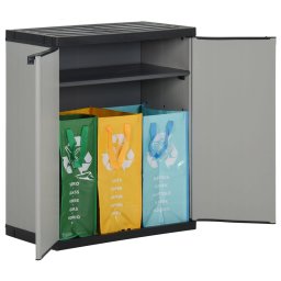 vidaXL Tuinafvalkast 68x40x85 cm polypropeen grijs en zwart