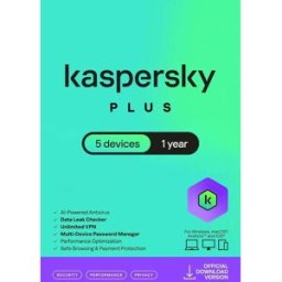 Kaspersky Plus Internet Security 2026 - 5 Apparaats - 1 Jaar voor PC / Mac / iOS / Android - Code Downloaden