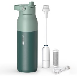 LARQ iQ Digitale Drinkfles - Groen - 1000ml - Slimme RVS waterfles met app voor live-tracking en motivatie, actieve koolstofwaterfilter & UV-C