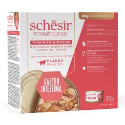 24x80g Schesir Veterinary Solutions Gastro Intestinal Tonijn & Witvis Kattennatvoer